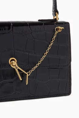 Buy Staud Black Jackie Bag in Croc Embossed Leather For Women Online Ounass Saudi
