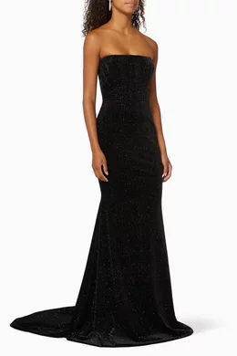 a line black long sleeve dress Black Boat Neck Long Sleeve A-Line Penni Midi Dress
