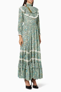 Buy Gucci Blue Liberty Floral Crpe Maxi Dress For Women Online | Ounass  Saudi