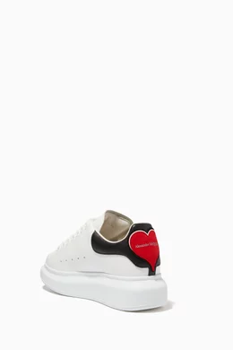 Buy Alexander McQueen White Oversized Sneakers with Heart Patch in Leather For Women Online Ounass Saudi