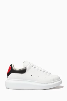 Buy Alexander McQueen White Oversized Sneakers with Heart Patch in Leather For Women Online Ounass Saudi