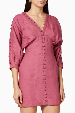 Buy Joslin Pink Isabella Linen Ramie Mini Dress For Women Online | Ounass  Saudi