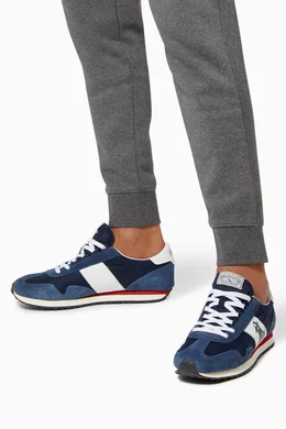 Buy Polo Ralph Lauren Blue Train 90 Sneakers in Suede For Men Online Ounass Saudi