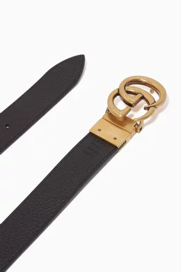 Buy Gucci Black Double G Buckle Reversible Belt in Leather For Men Online Ounass Saudi