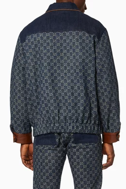 Buy Gucci Blue GG Jacquard Denim Bomber Jacket For Men Online Ounass Saudi