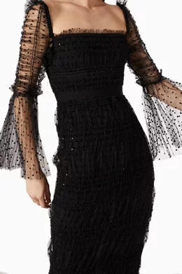 Buy Self-Portrait Black Dot Mesh Dress For Women Online | Ounass Saudi