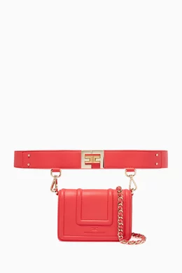 Buy Elisabetta Franchi Red Detachable Belt Bag in Faux Leather For Women Online Ounass Saudi