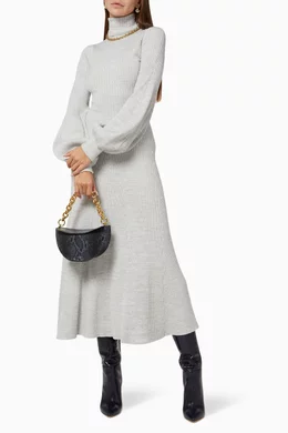 Buy ANNA QUAN Grey Amalia Ribbed Knit Dress For Women Online | Ounass Saudi