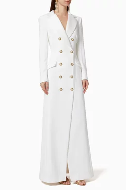 Buy Elisabetta Franchi White Crpe Maxi Blazer Dress For Women Online |  Ounass Saudi