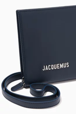 Buy Jacquemus Blue Le Gadjo Wallet on Strap in Leather For Men