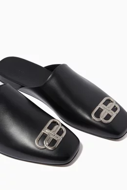 Buy Balenciaga Black Cosy BB Mules in Smooth Calfskin For