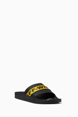 Off white slides black and yellow shop