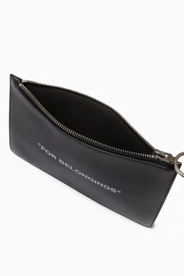 Buy Off White Black FOR BELONGINGS Pouch in Leather For Men Online Ounass Saudi