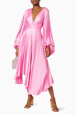Buy Acler Pink Palms Dress in Satin For Women Online | Ounass Saudi