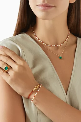 Buy Missoma Green x Lucy Williams Square Malachite Necklace in