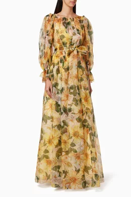 sachin and babi light blue dress Dolce & Gabbana Silk Chiffon Floral Cold Shoulder Mini Dress in Black  Multicolor main image 1