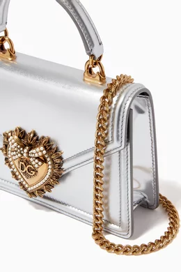Buy Dolce & Gabbana Grey Small Devotion Bag in Mordoré Nappa