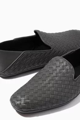 Buy Bottega Veneta Green Fiandra Slippers in Intrecciato Calfskin For Men Online Ounass Saudi