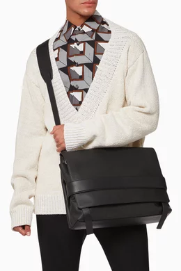 Buy Bottega Veneta Black Messenger Bag in Marco Polo Calfskin For Men Online Ounass Saudi