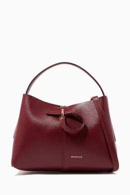 Buy Wandler Burgundy Micro Ava Tote Bag in Leather For Women Online Ounass Saudi