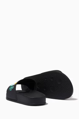 Buy Fendi Black Monster Eyes Slides in Rubber For Kids Online Ounass Saudi