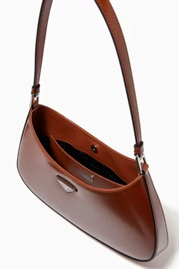 Buy Prada Brown Cleo Shoulder Bag in Brushed Leather For Women Online