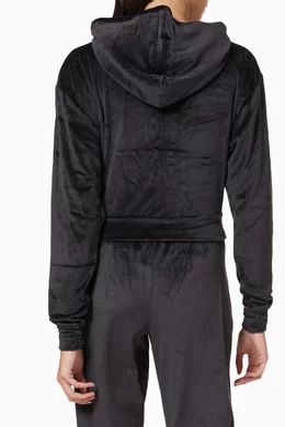 Buy SKIMS Black Velour Fleece Hoodie For Women Online Ounass Saudi