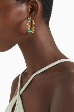 Buy Gas Bijoux Green Orphee Hoop Earrings in 24kt Gold Plating For Women Online Ounass Saudi