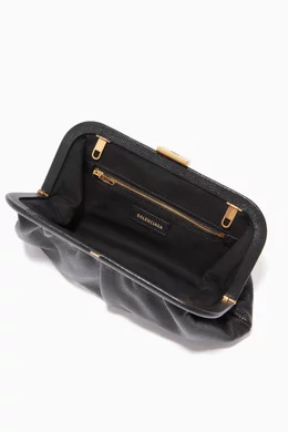 Buy Balenciaga Black Cloud XS Clutch with Strap in Grained Calfskin For Women Online Ounass Saudi
