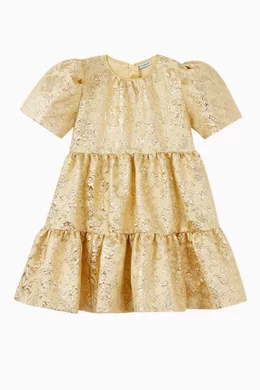 Buy Dolce & Gabbana Gold Floral Jacquard Dress For Girls Online | Ounass  Saudi