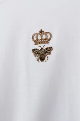 Buy Dolce Gabbana White Crown Bee Logo T Shirt For Boys Online Ounass Saudi
