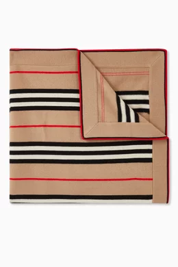 Buy Burberry Neutral Baby Blanket in Icon Stripe Cashmere Merino Wool For UNISEX Online Ounass Saudi