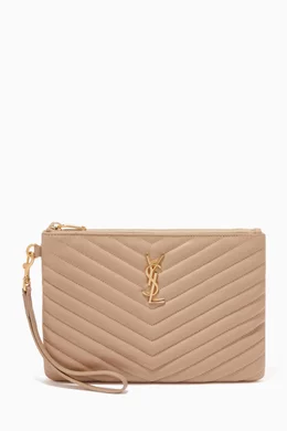 Monogram pouch in matelassé leather new arrivals