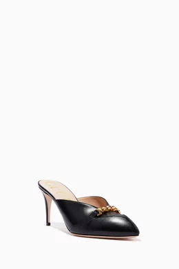 Buy Gucci Black Sylvie Chain Mules in Leather For Women Online Ounass Saudi