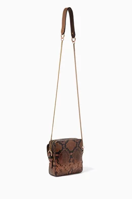 Buy See By Chloé Brown Joan Camera Bag in Python-Printed