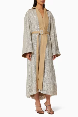 Anouki sequin trench top