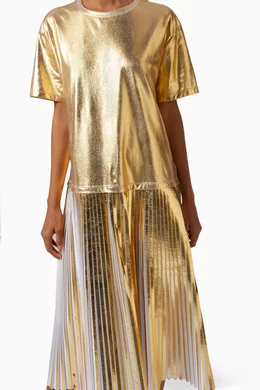 jersey tunic dress Geometric Jersey Green & Brown Tunic Dress – Made X Hudson main image 0