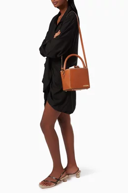 Buy Jacquemus Brown Le Seau Carré Bag in Leather For Women Online