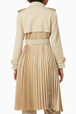 Buy SANDRO Neutral Vino Pleated Trench Coat For Women Online Ounass Saudi
