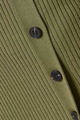 self portrait green knit dress Khaki Lurex Knit Maxi Dress – self-portrait-US main image 0