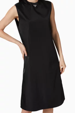 Buy Prada Black Triangle Logo Re Nylon Gabardine Dress For Women Online Ounass Saudi