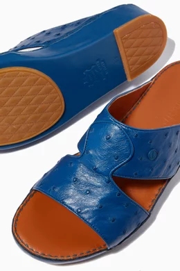 Buy Private Collection Blue Peninsula Sandals in Ostrich Leather For Men Online Ounass Saudi
