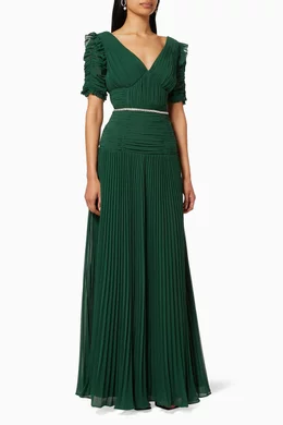 green emerald velvet dress Self Portrait Green Leopard Dress main image 0