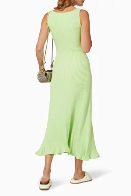 Buy ANNA QUAN Green Dido Dress in Rib Knit Cotton For Women Online | Ounass  Saudi