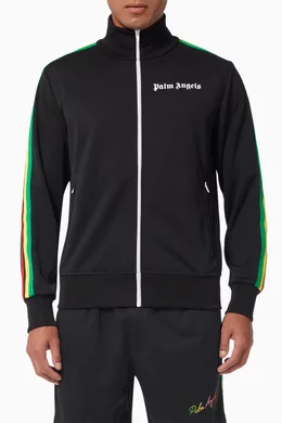 Buy Palm Angels Black Exodus Track Jacket in Technical Fabric For Men Online Ounass Saudi