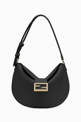 Buy Fendi Black Small Croissant Shoulder Bag in Leather For Women Online Ounass Saudi
