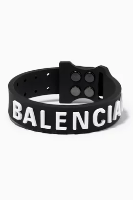 Buy Balenciaga Black Rubber Tag Bracelet in Silicone For UNISEX Online Ounass Saudi