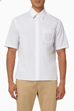 Buy Fendi White FF Embossed Bowling Shirt in Cotton For Men Online Ounass Saudi