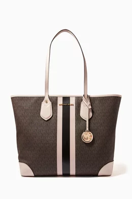 Buy Michael Kors Brown Large Eva Tote Bag in Logo Canvas Leather For Women Online Ounass Saudi