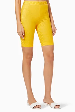 Buy Fendi Yellow Fisheye Cycling Shorts in Lycra For Women Online Ounass Saudi